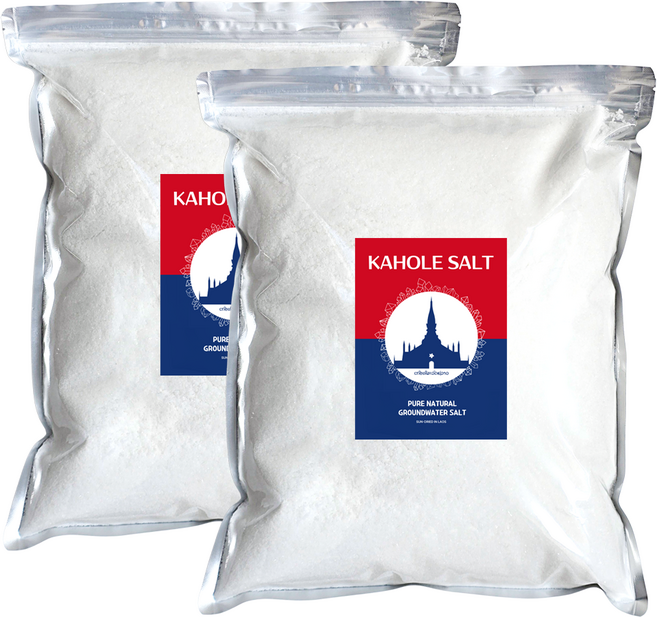 카홀 KAHOLE 라오스 지하 암반수 추출 청정 천연 소금 중간 입자 10kg, 2개, 5kg