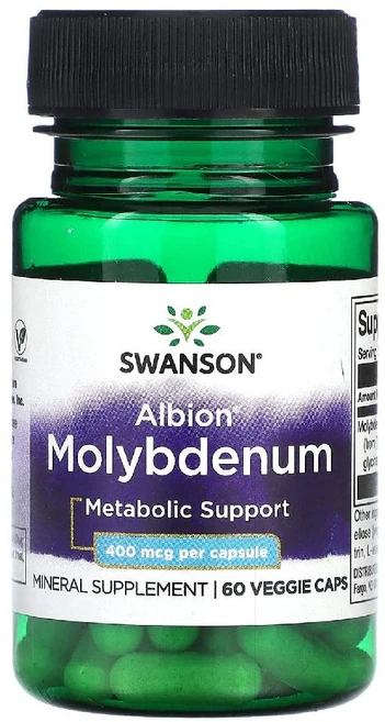 스완슨 몰리브덴 알비온 400mcg 60캡슐 몰리브데넘 Molybdenum, 60정, 1개 - 쿠팡
