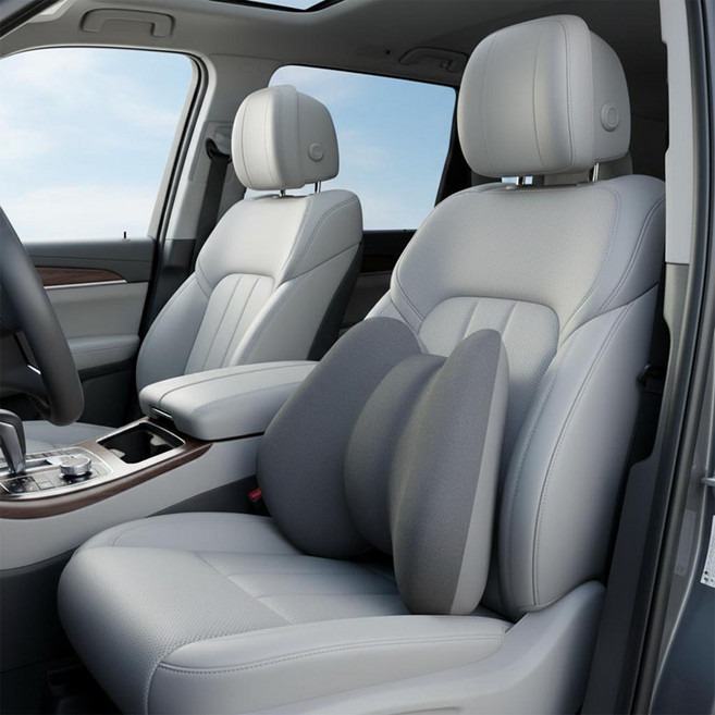 YF 메모리폼 자동차 허리 유추 골반 보호 쿠션 의자 등받이 쿠션, 1개, 그레이