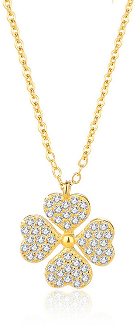 TQueen 18k 도금 목걸이 선 럭키 클로버컷 물추천