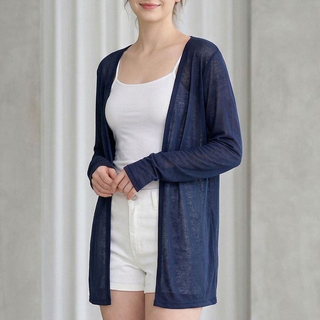 코디이슈 여성 여름 시스루 가디건 얇은 긴팔 살안타템 에어컨 자외선차단