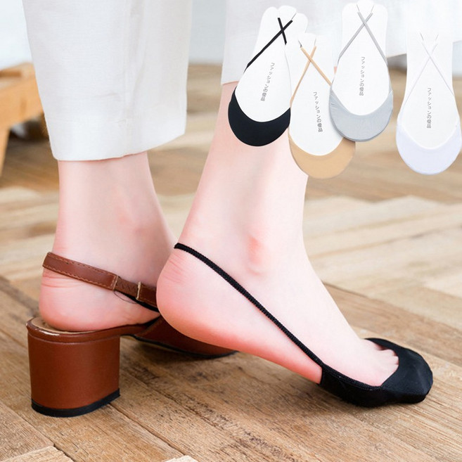 여름 여성덧신 슬링백 뮬 슬림쿠션 끈 덧신 양말 6켤레세트
