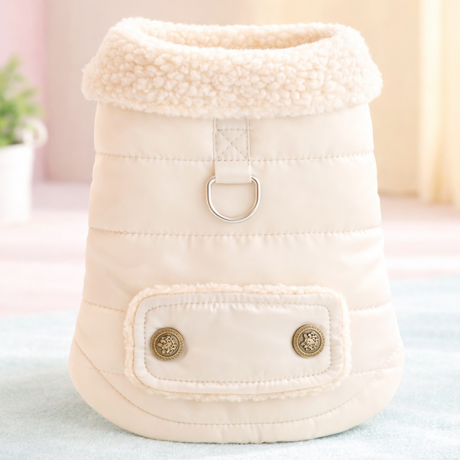 [푸들나무] 스노우 양털 패딩베스트, 1개, 베이지