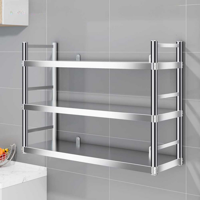 스텐 벽걸이 선반 주방 수납 팬트리 업소용 랙 다용도 스테인리스 길이 80 폭 30 높이 86 - 3단 1개, 길이 60x30x55cm 2단 × 1개