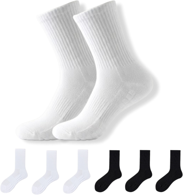 모양모양 발바닥 두꺼운 이중 쿠션 스포츠 양말 6켤레 세트