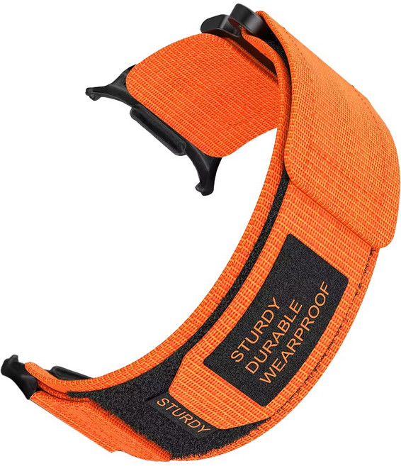 더조은셀러 갤럭시워치7 울트라 아웃도어 벨크로 스트랩 밴드 등산 야외 시계줄, 오렌지, 1개