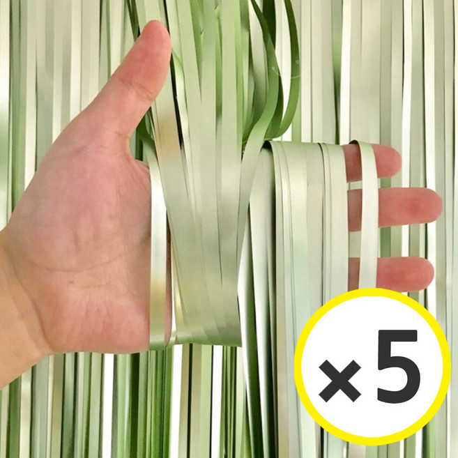 생일파티 용품 파티커튼 42컬러 홀로그램/새틴 무광/파스텔/샤이니 포토존 소품 은박 수술 가랜드 커튼 [에브리띵스마일], 새틴 라임그린, 5개