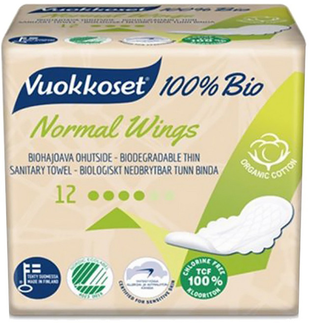 뷰코셋 바이오 노말 윙 소형 생리대, 중형, 12개입, 5개