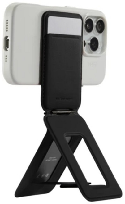 【GS 3C】MOFT 瞬變三角支架 MOVAS MagSafe 手機支架 手持卡片收納 感應悠遊卡, 卡夾版－黑, 1個