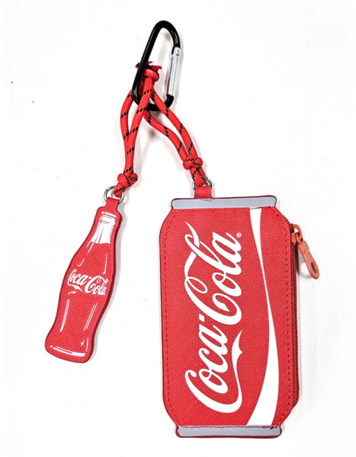 릴팡 코카콜라 카라비너 파우치 거울 키링, 1개, 레드