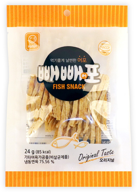 대용량갓성비U6K_한진식품 빼빼어포 오리지날 24g/업소용과자사탕인간사료안주사무실모임간식, 24g, 1