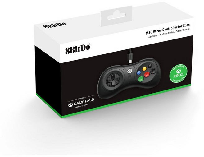 八位堂 8bitdo M30 格鬥手把 搖桿 快打旋風6 XBOX Series ONE PC通用, 黑色有線控制器, 1個