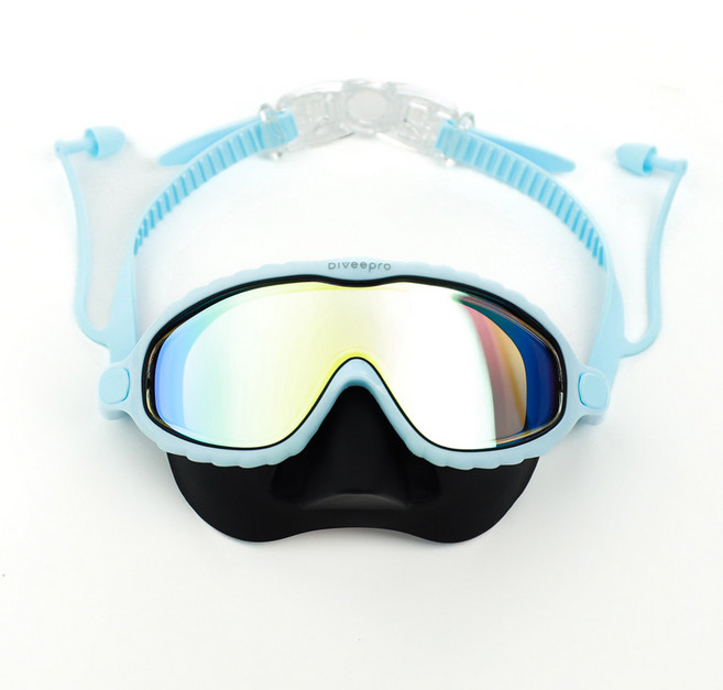 다이비프로 하프커버 어린이 수경 스노쿨링 물안경, 1개, 아이스크래프트 미러(블랙)