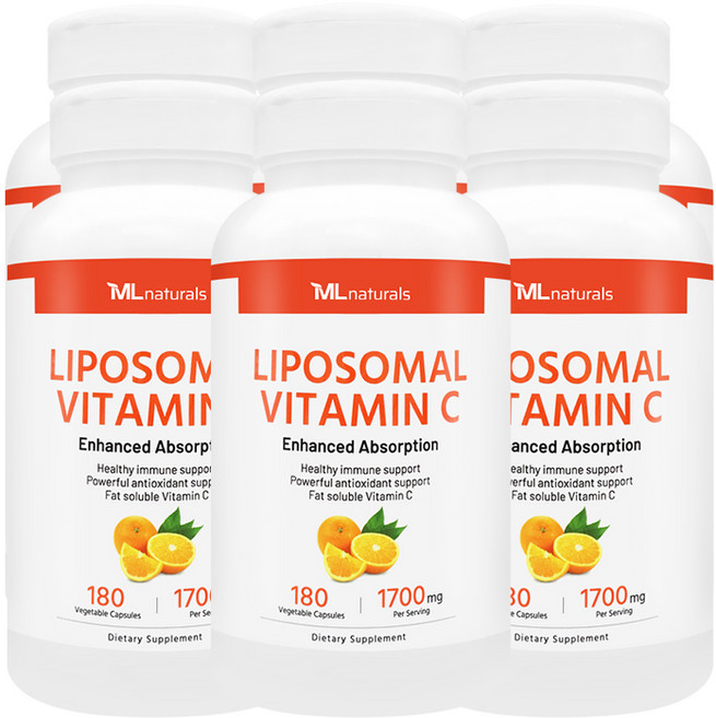 [미국빠른직구] 신제품 마이라이프 내추럴스 리포좀 비타민 C 1700 mg, 6개, 180정