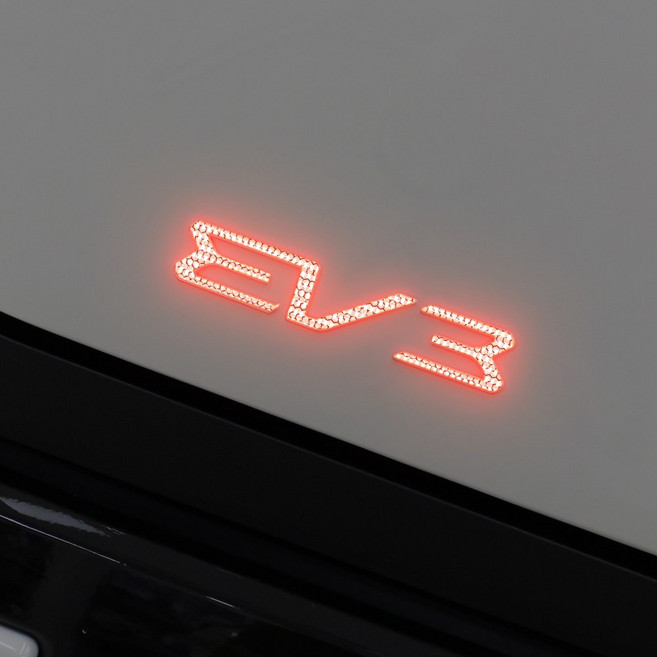 [오카] 2025 EV3 호환상품 리어 레터링 반사 포인트 튜닝 스티커, 1세트, 레드