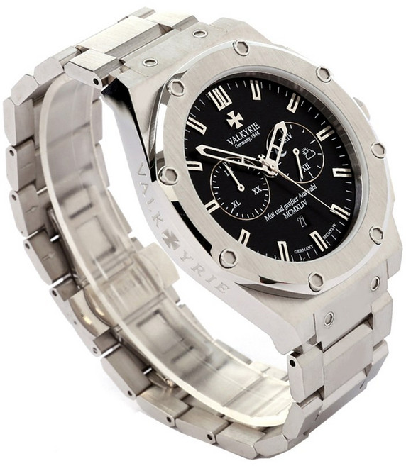 발키리 다스크로노 V-7070ASM (올실버) 실버메탈스트랩+가죽밴드