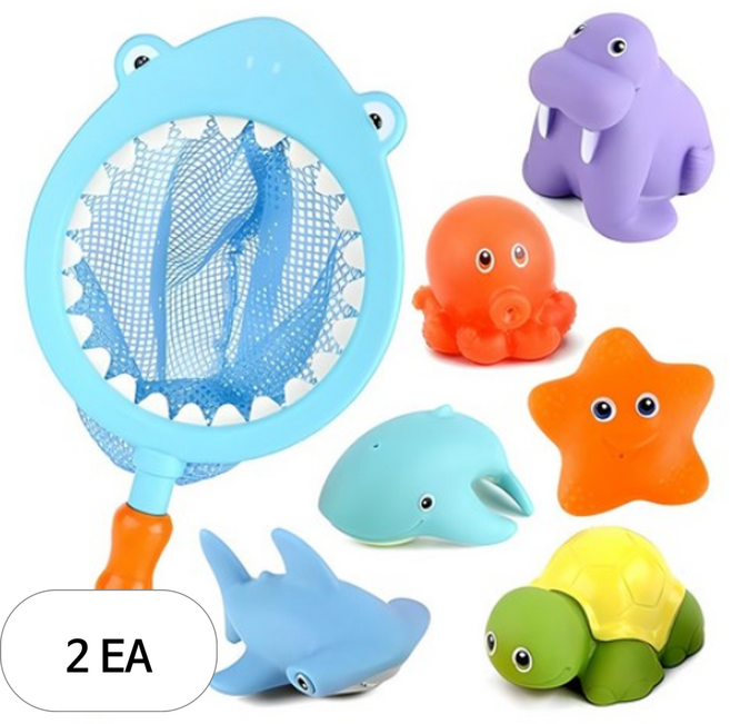 레츠토이 상어와 바다친구들 목욕놀이완구 7종 세트, 혼합색상, 2세트