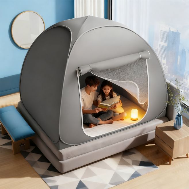 laderive 프리미엄 양문 원터치 보온 텐트 실내 난방텐트 외풍차단