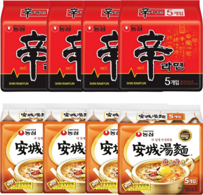 [농심] 안성탕면 20봉 + 신라면 20봉, 1세트, 1개