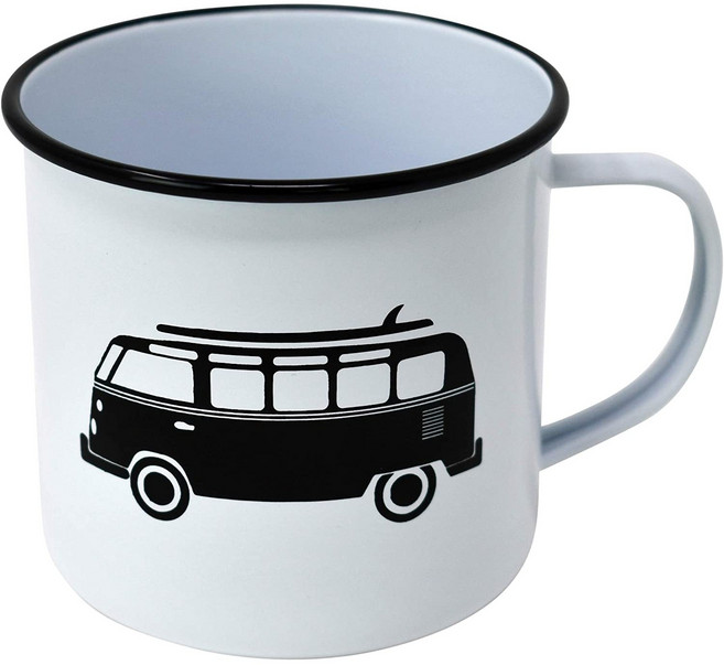 KOMBI VAN Enamel Mug by Modern Retro! Camping Mug in 8 Vintage Enamelware Designs – Fun Metal Coffe, 1개