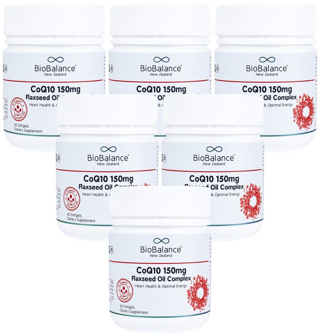 바이오밸런스(BioBalance) 바이오밸런스 코큐텐 150mg (아마씨오일 컴플렉스) 60 소프트젤 X 6개, 360캡슐, 1세트, 60정