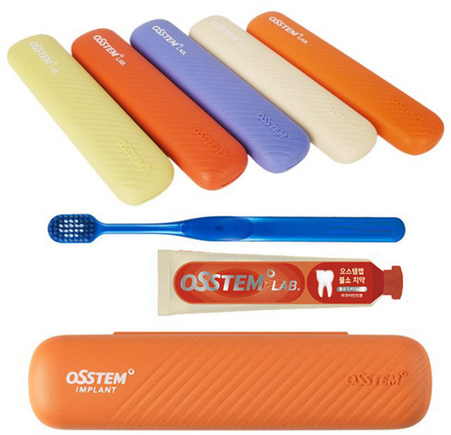 오스템 여행 휴대용 양치키트 뷰센 C 충치케어 치약 40g + 칫솔 세트, 2세트