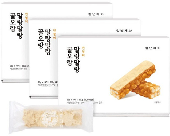 [3323]말랑말랑 꿀오랑 인절미 26g x 10 x 3, 1개, 1g