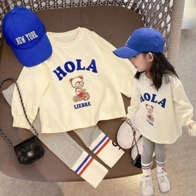 [KC인증 당일출고]베스더스 유아동 여아 봄 가을 간절기 티셔츠 레깅스 상하세트