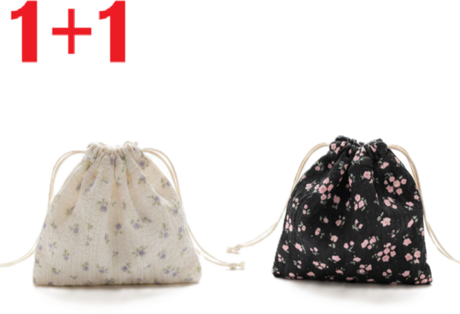 오디필름 데일리 부드러운 복주머니 파우치 1+1 세트 생리대파우치 화장품파우치