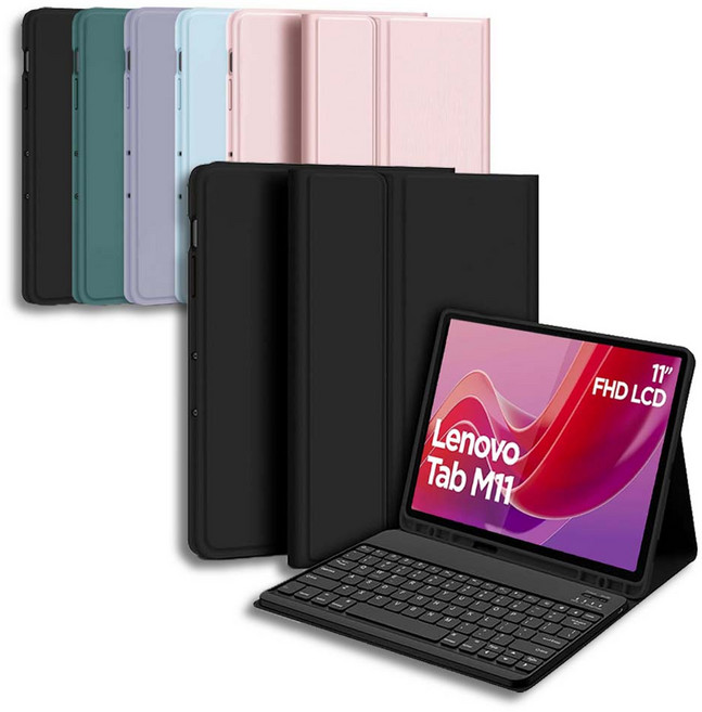 레노버 샤오신패드 M11 자오양 K10 2024 호환 블루투스 키보드 케이스 북커버, Lavender, 1개