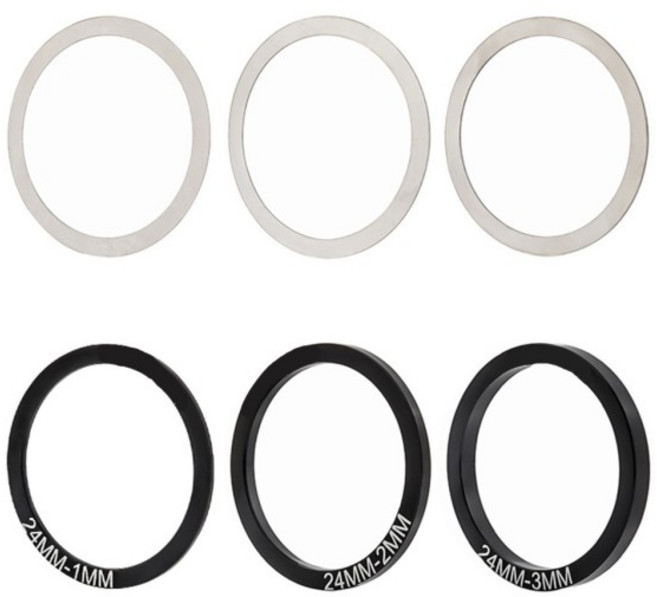 6개 세트 고 알루미늄 바텀 브래킷 스페이서 자전거 크랭크 와셔 사이클링 성능 향상용, 01 CHINA