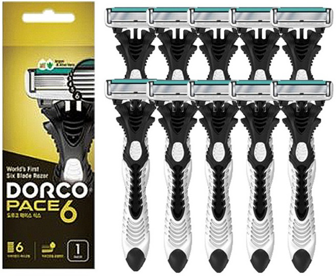 도루코 PACE6 휴대용 면도기 1입 X 10개 SXA100-1P, 6중날, 1개입