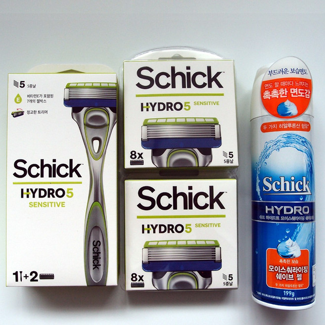 쉬크 하이드로5 센서티브 날17입+기, 1개, 면도날17입+면도기+젤