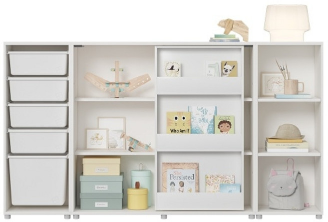 한샘 샘키즈 슬라이딩 수납장 전면책장형 책장 박스 2000, D형:(몸통)라이트메이플/(박스)올베이지(D)