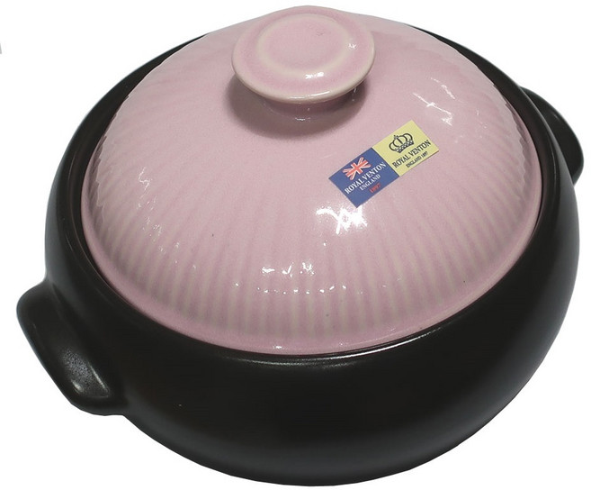가정용 핑크 뚝배기 뚜껑 뚝배기그릇 로얄벤톤 계란찜 찌개 뚝배기그릇 지름16.5cm(손잡이포함19cm)/높이8cm, 1개