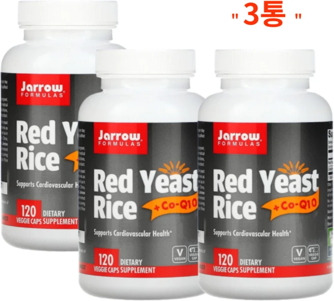 3통 자로우포뮬러스 홍국 카네카Q10 코큐텐 코엔자인큐텐 베지캡슐 120정 허브 홍국균, 3개 - 쿠팡