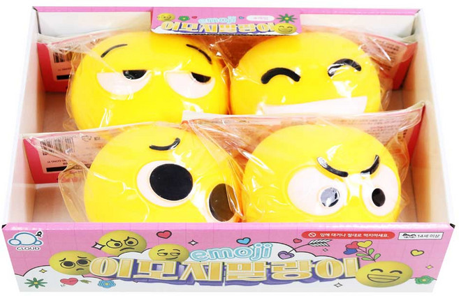 이모티콘 말랑이 ASMR 촉감놀이 주물럭 (4개입), 단품, 단품