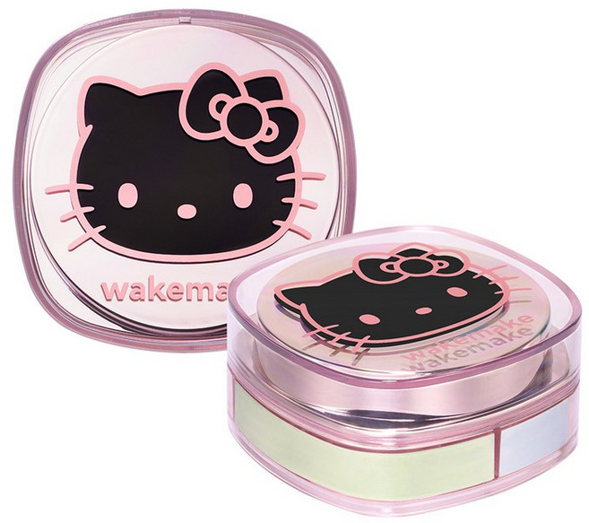 4월 헬로키티 블랙에디션톤코렉팅 파우더웨이크메이크 스테이 픽서 멀티 컬러 파우더 176026, [헬로키티/단품]01 페일 클리어176026