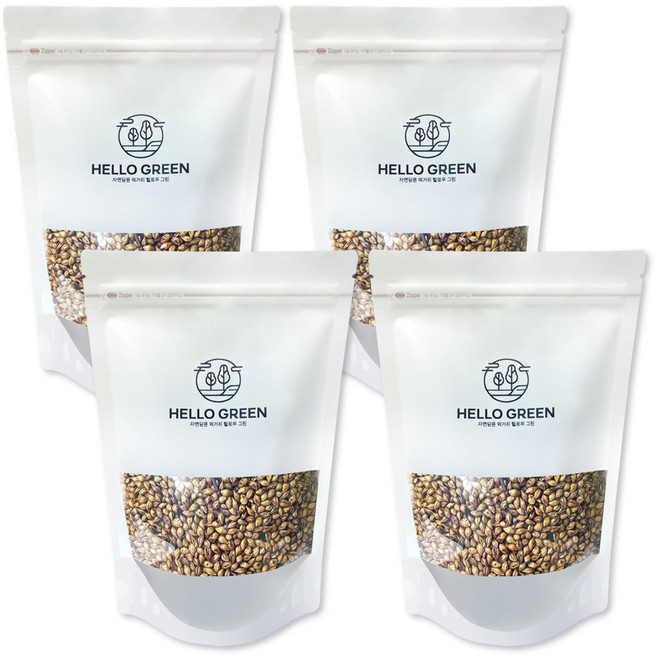 헬로우그린 국산 볶은 보리차 400g 매일 볶아서 더욱 구수하고 담백한 볶음 아기 보리차 끓여먹는 보리차, 4개, 1개입