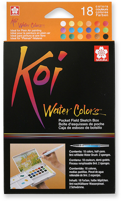 사쿠라 사쿠라 코이워터칼라 물감 코이 워터칼라 고체물감 18색 (XNCW-18N), 단품