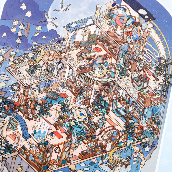 몽팡팡 3D집꾸미기스티커 6장, 1개, 블루