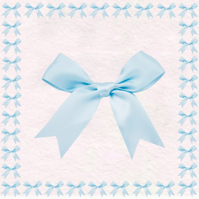 고급 리본포장 완성리본 리본완제품 8cm, 10개, 스카이블루