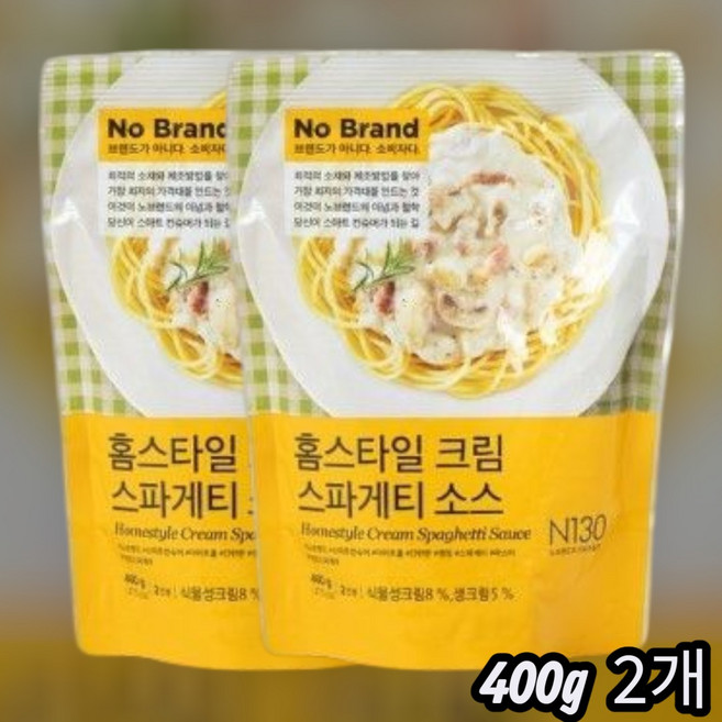 (노브랜드) 홈스타일 크림 스파게티 소스 400g, 2개