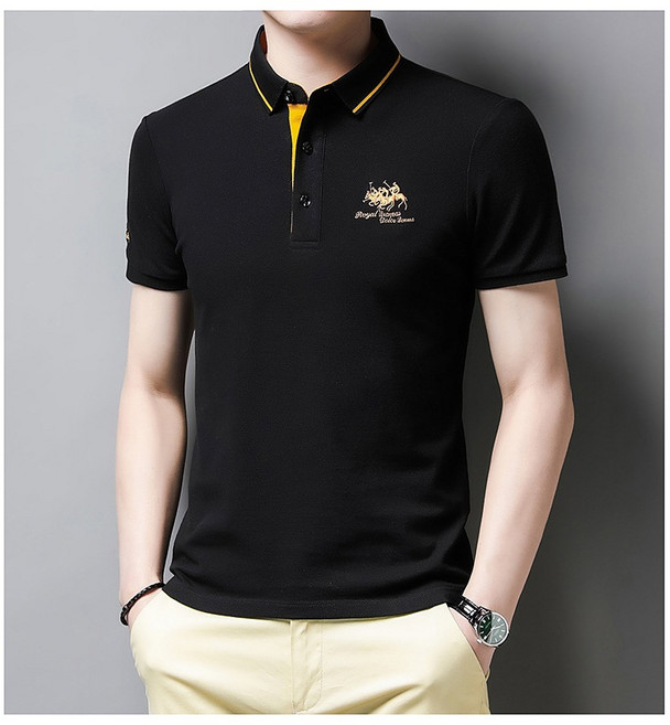 AT 刺繡POLO衫 短袖上衣 男裝 55-100公斤