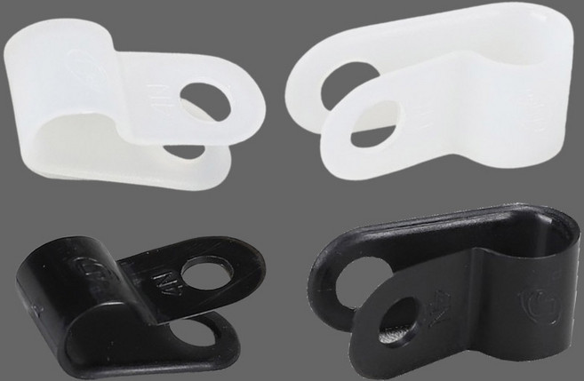 PVC새들 케이블클램프 전기선고정 새들 전선정리 1봉50개, 흑색