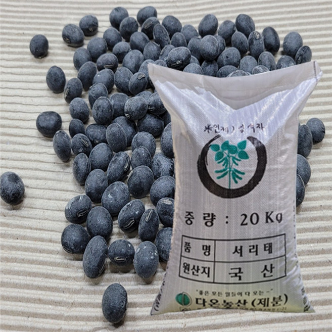 [다온농산] 2025년산 국산 서리태콩 <강원도산> -20Kg- 홍천 인제 횡성농가 / 대용량 원포대, 20kg, 1개