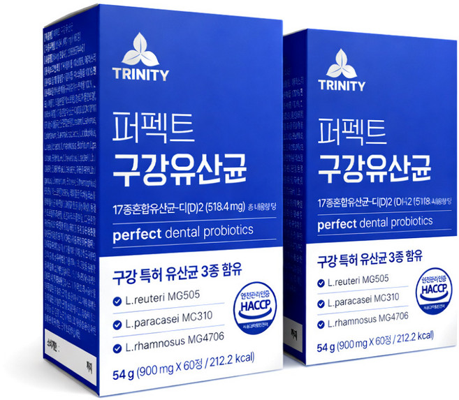 [판매1위] 구강유산균M18 식약청인증 닥터파이토 / 퍼펙트 구강 유산균, 2개, 60정