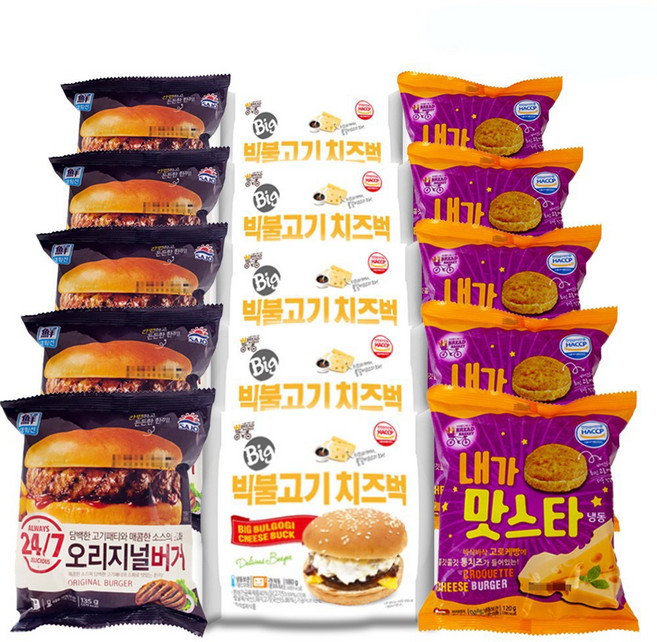 [푸드원스토어] 맛스타 5 + 오리지널버거 5 + 빅불고기버거 5 매점 PC방 학교 햄버거, 15개