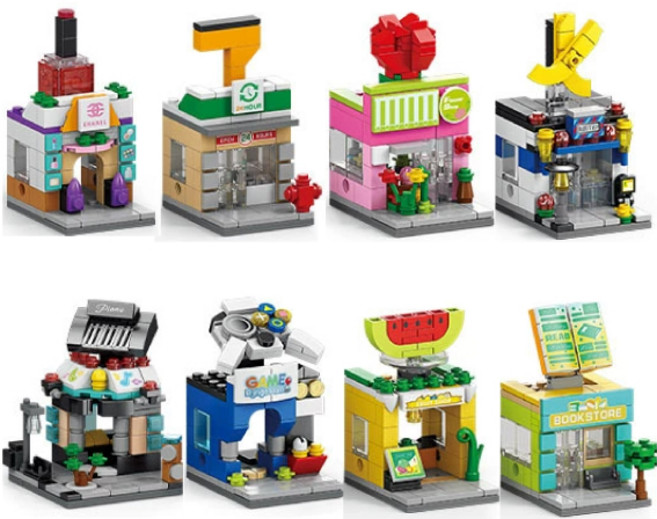 메인 스트리트 상점 호환블럭 8종 세트, 1개