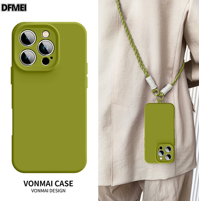 DFMEI 適用iphone17手機殼新款蘋果16promax液態硅膠帶掛繩全包防摔16e高級感2025蘋果16promax手機殼
